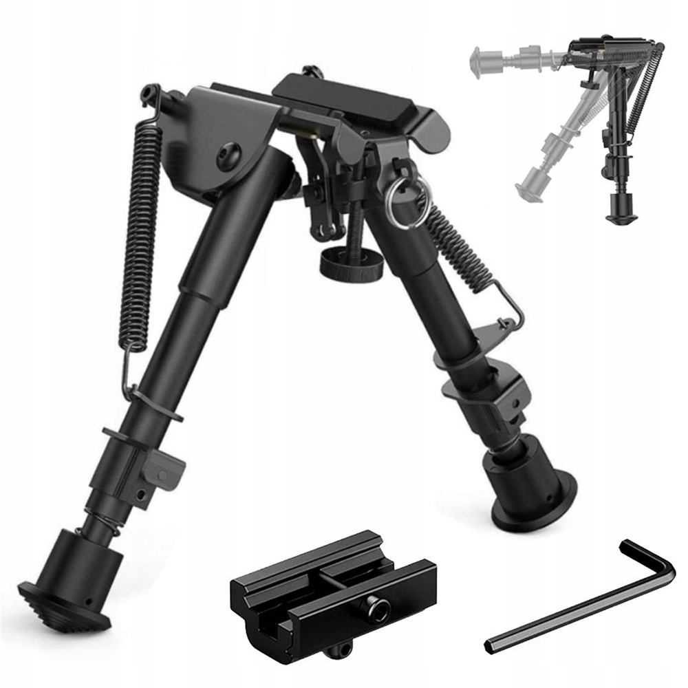 Bipod Dwójnóg Do Polowania Obrotowy 6"-9" Nastawny+adapter Stop Aluminium