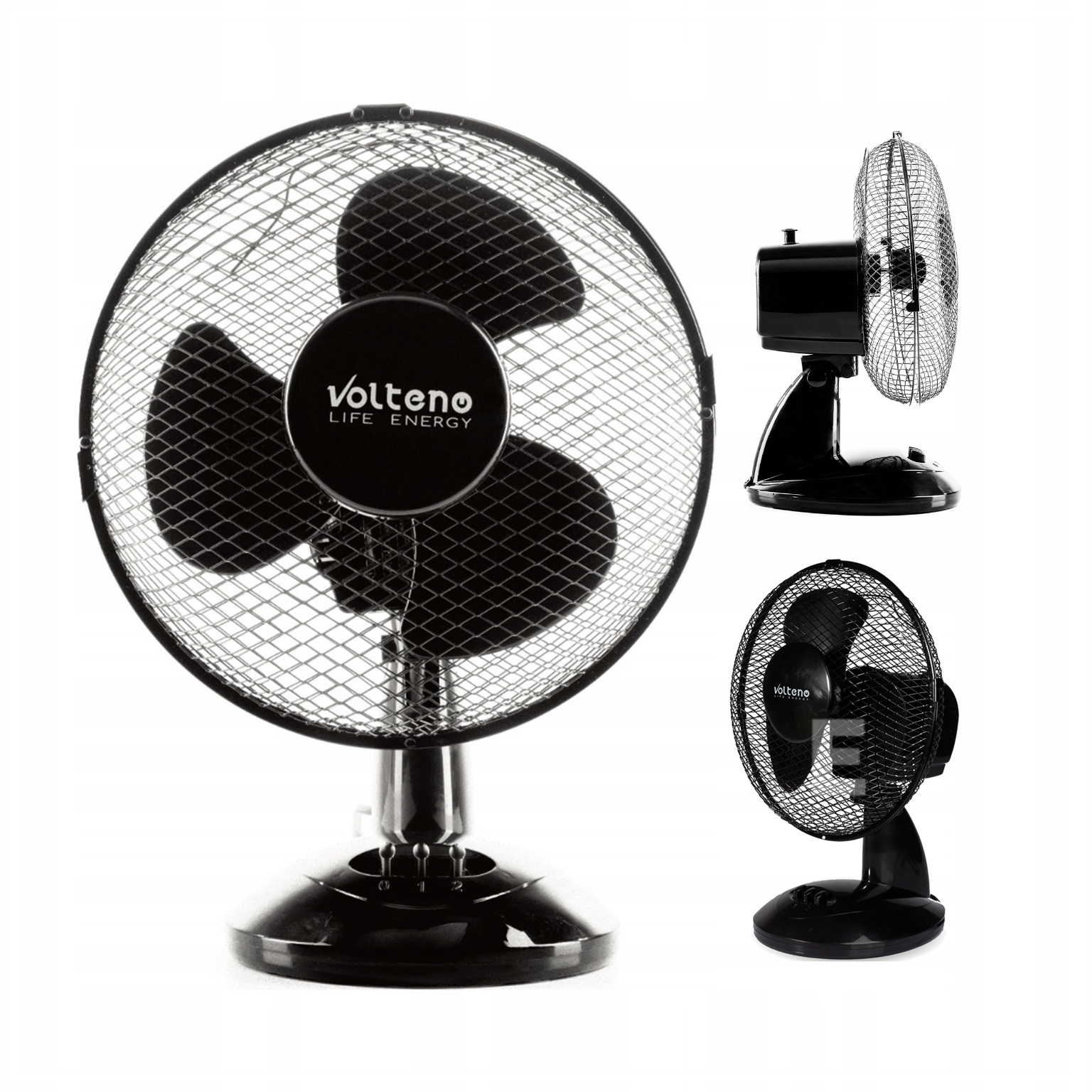 Stolový Ventilátor Stojanový Ventilátor Tichý Silný Čierny Priemer Vrtule 23 cm