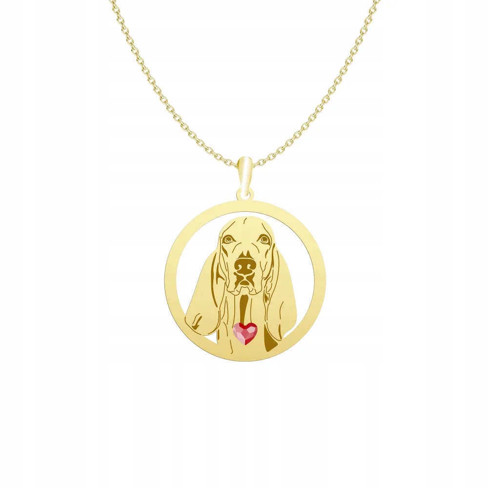 Zlatý náhrdelník s porcelánovým psem 925 Žena Řetízek Gravírování Bonus