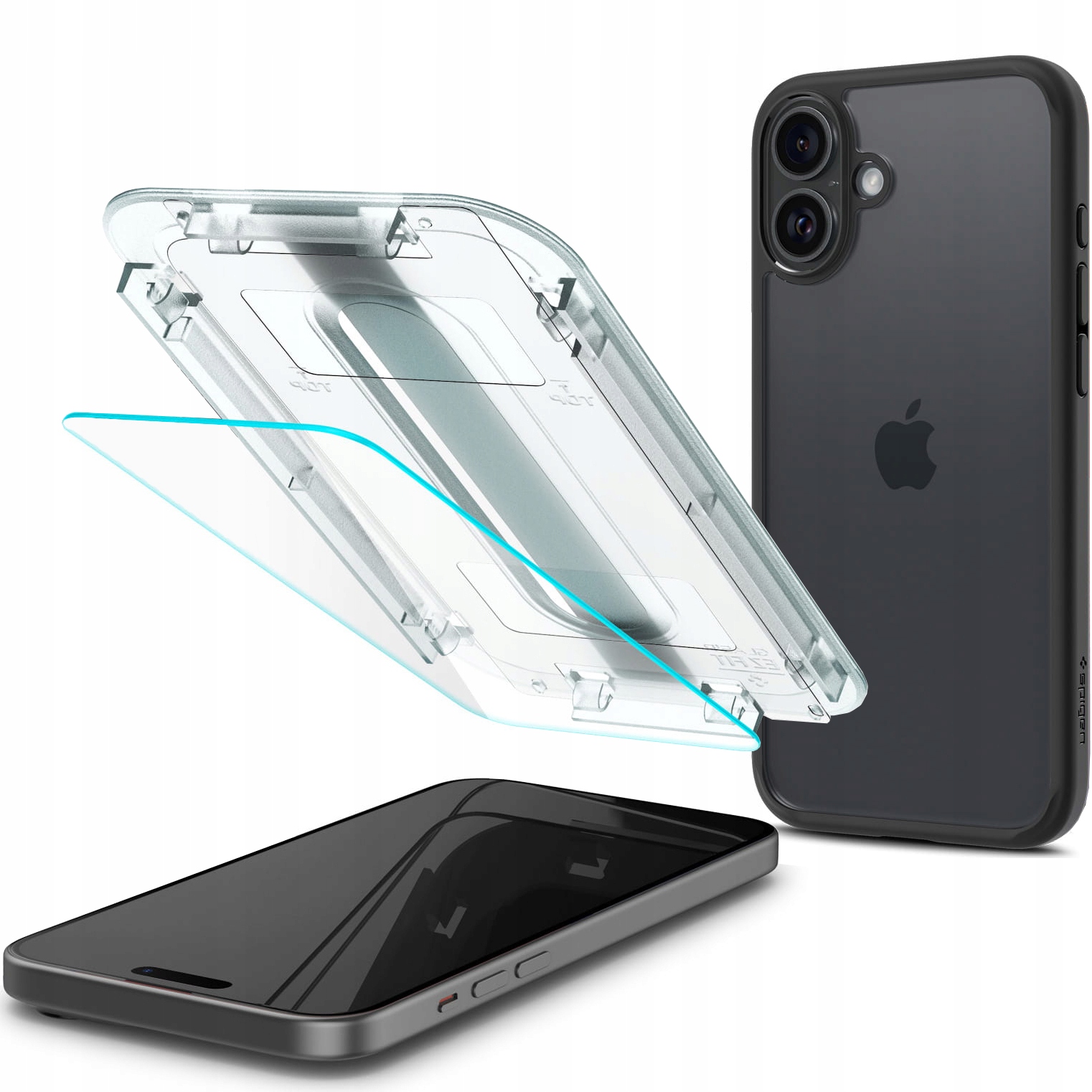 Pouzdro sklo Spigen pro iPhone 16 Plus, pouzdro s rychlým kryt na sklíčko