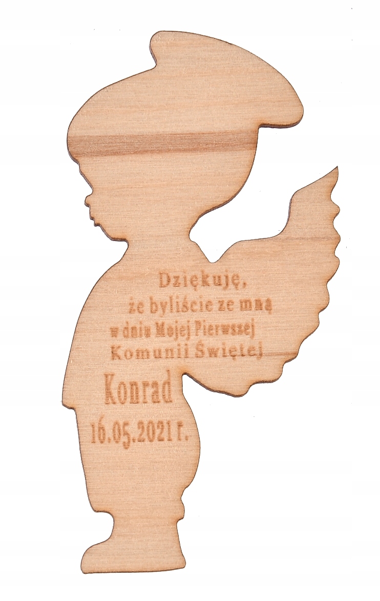 MAGNES DREWNIANY PODZIĘKOWANIE DLA GOŚCI KOMUNIA