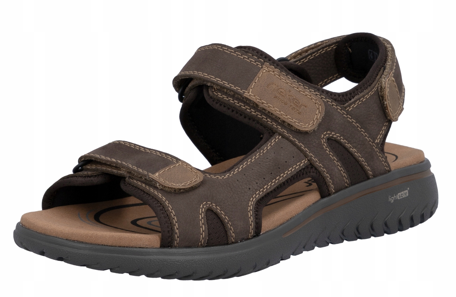 Rieker 26450-26 vel.41 hnědé kožené pánské sandály