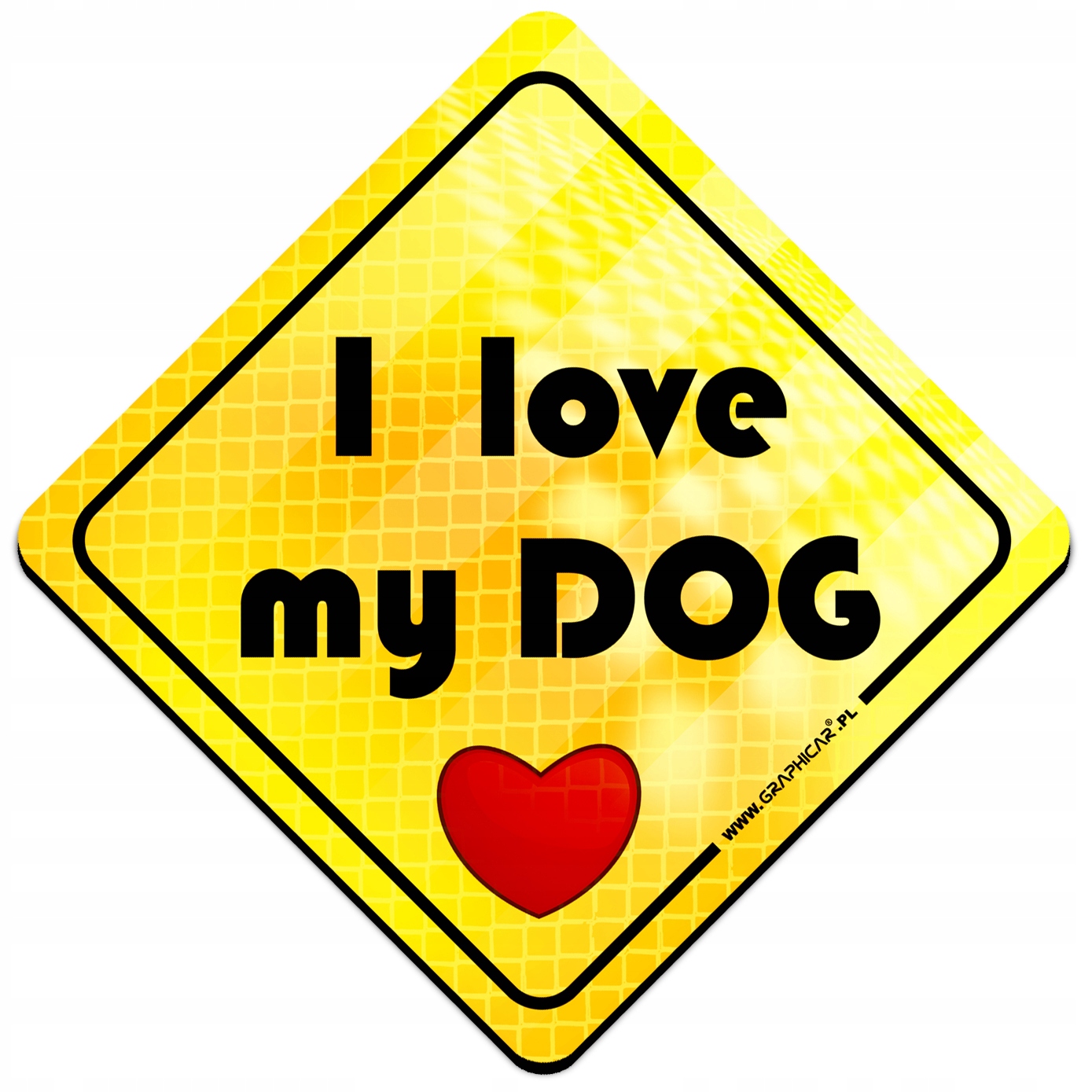 

Magnes Odblaskowy I Love My Dog Widoczny Żółty