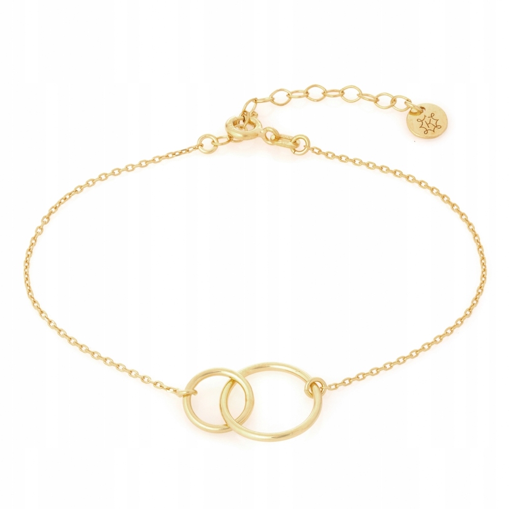 Bransoletka pozłacana Ania Kruk złota łączone kółka srebro 925