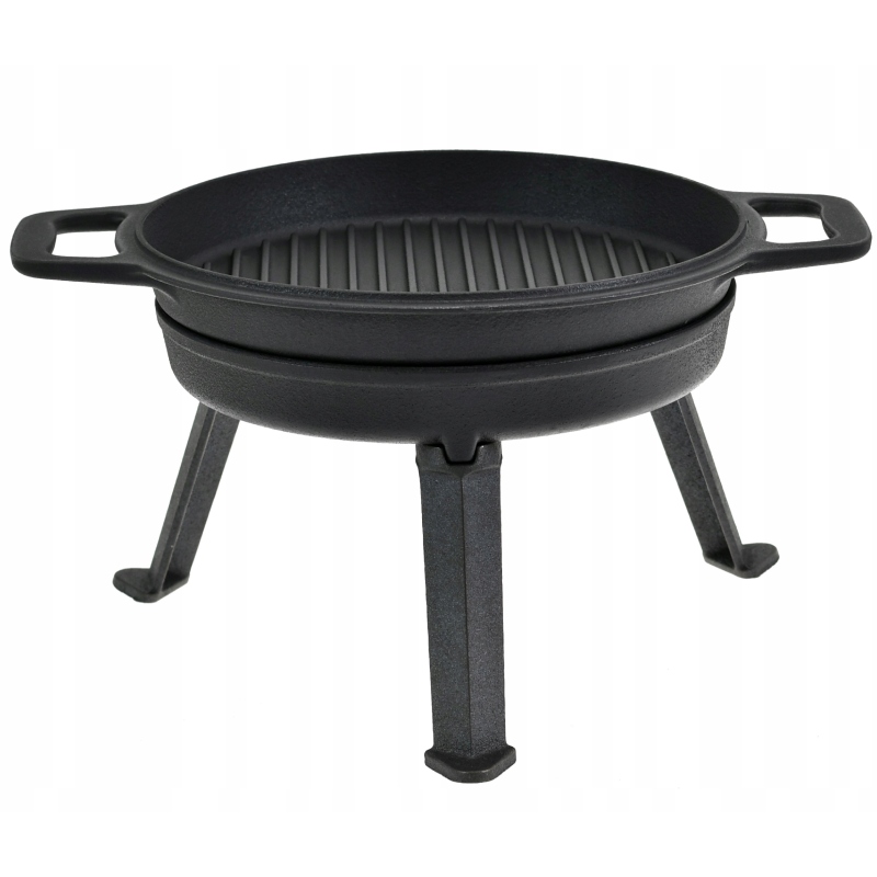 KOCIOŁEK 3w1 GARNEK ŻELIWNY MYŚLIWSKI PATELNIA 8l Rodzaj stojący