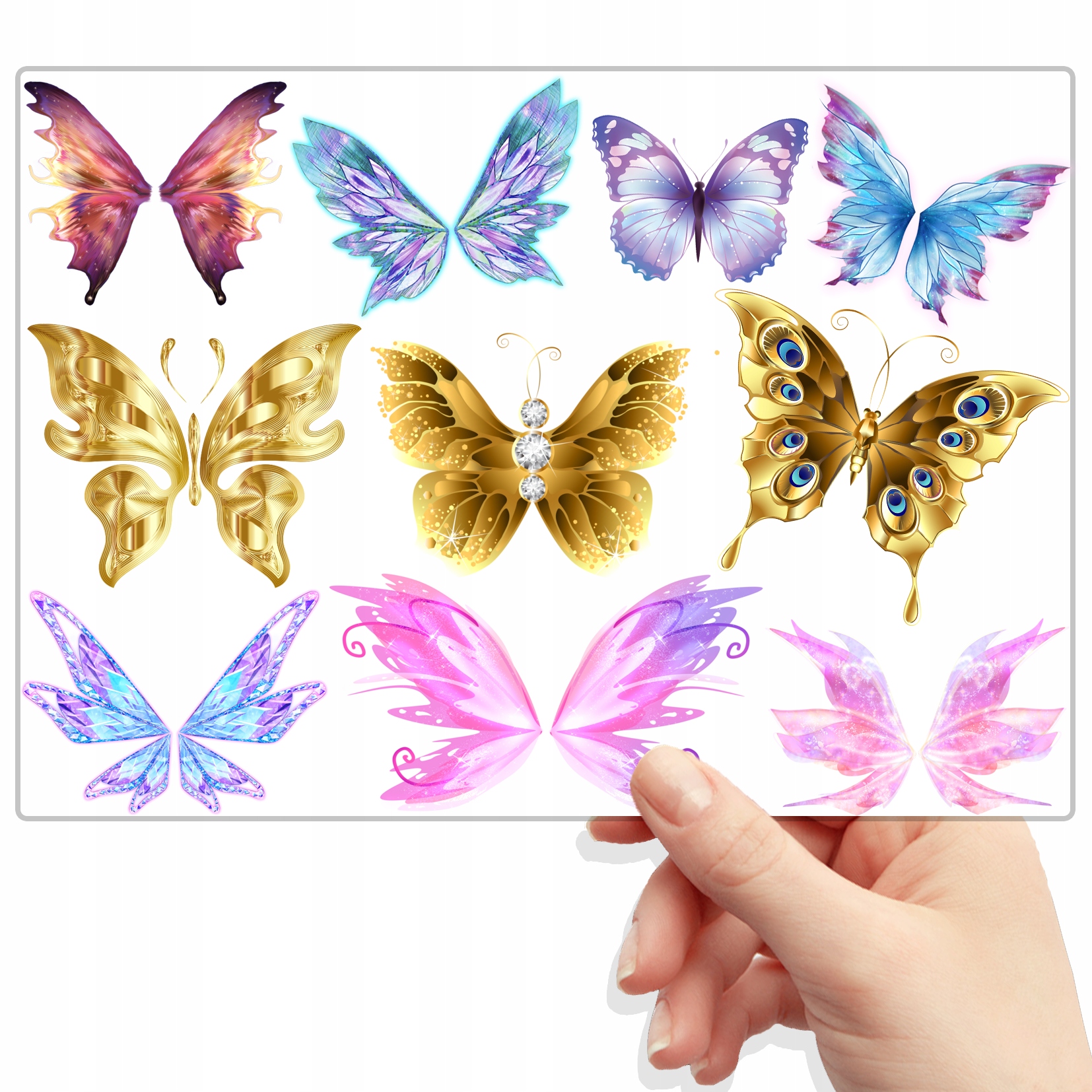 TATUAŻE ZMYWALNE WODNE DLA DZIECI DZIECIĘCE MOTYLKI WZORY SUPER JAKOŚĆ GOLD