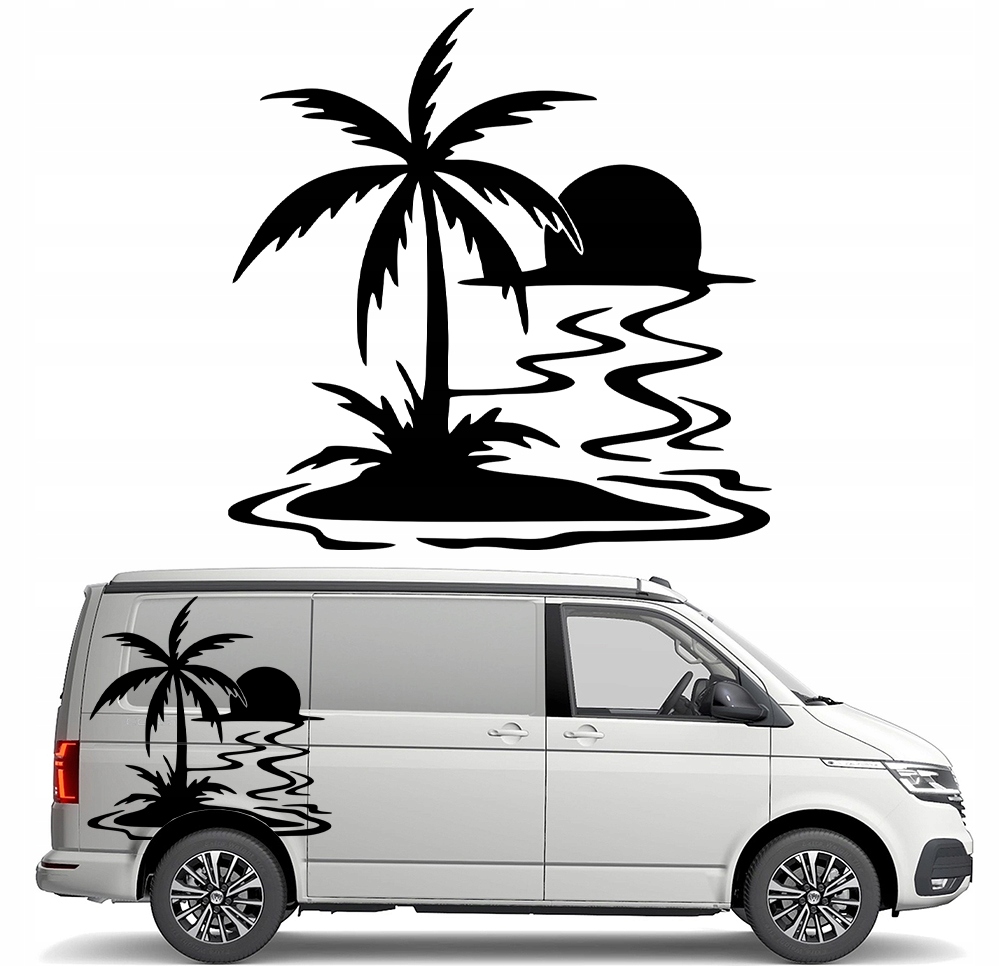 Nálepka Grafika na karavan a přívěs Palma Západ Slunce Sun 90x90