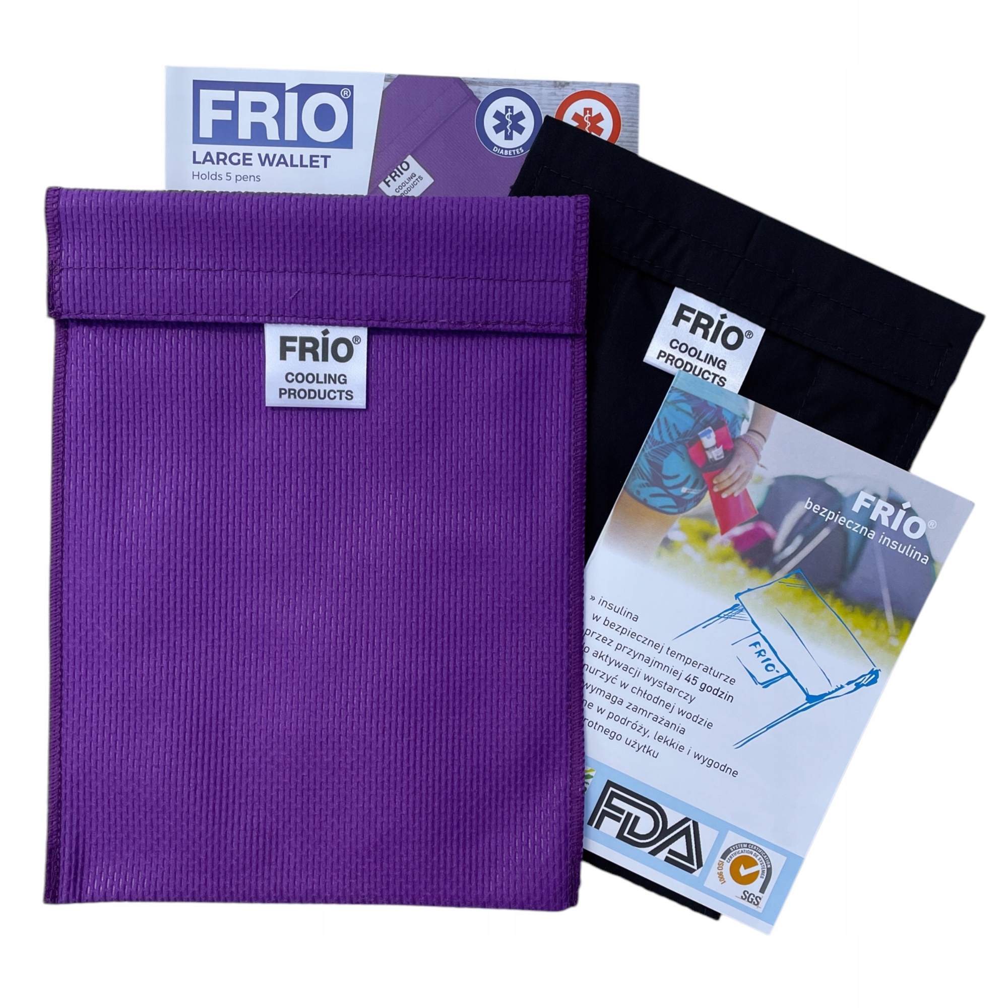 Bezpieczna Insulina Adrenalina chłodzące etui Frio na 5 penów Fiolet
