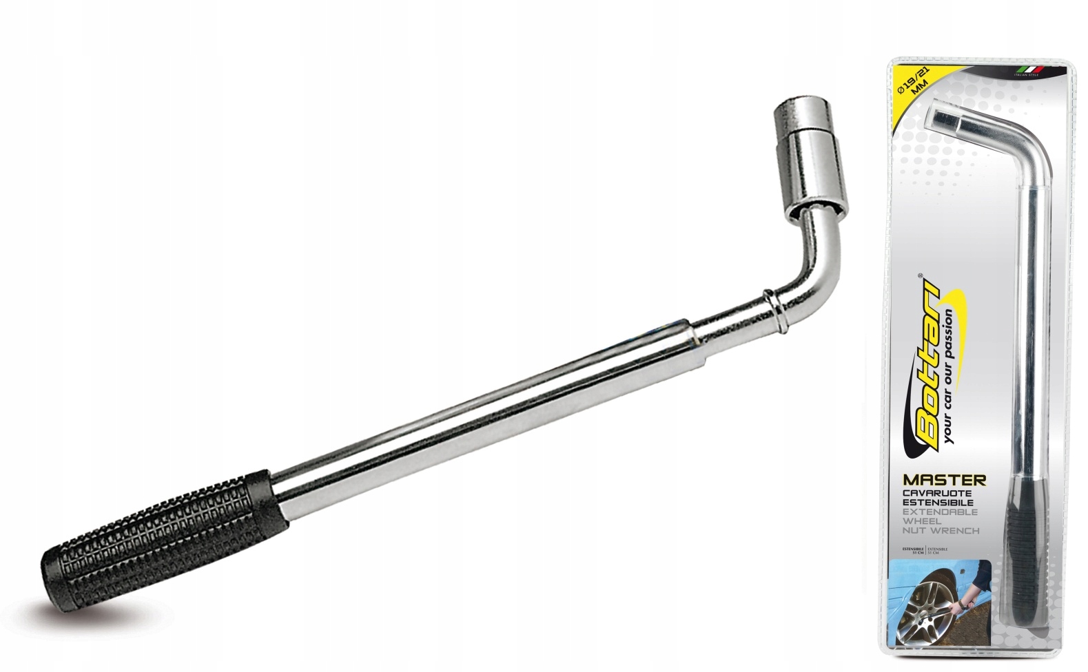 Klucz do kół samochodowych teleskopowy 30-55 cm nasadka 19 21 mm 1/2"