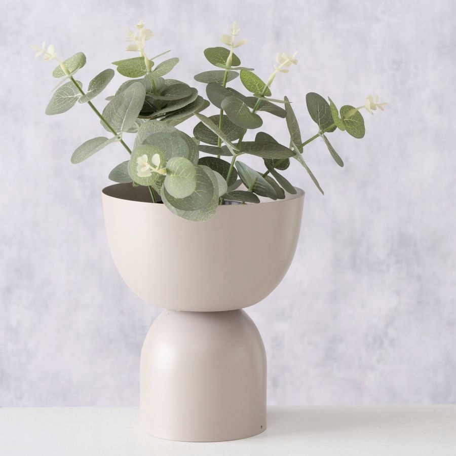 DONICZKA OSŁONKA METALOWA BEŻOWA OKRĄGŁA DONICA Marka inna