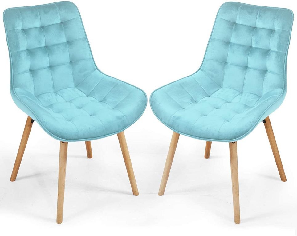 Stoličky do jedálne 2 ks Scandinavia, drevo, mätový zamat Miadomodo