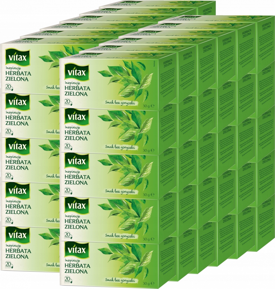 Herbata ekspresowa Zielona Vitax 20 torebek x60