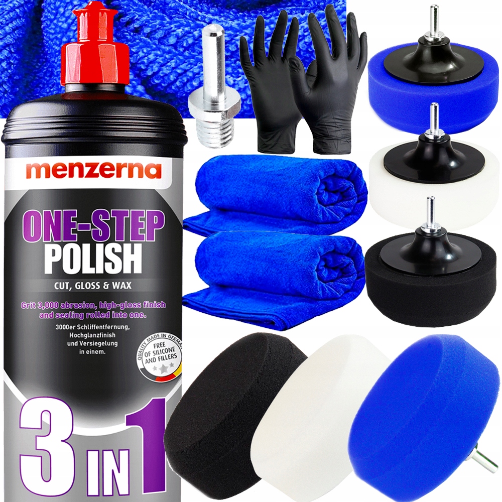 НАБІР ДЛЯ ПОЛІРУВАННЯ АВТОМОБІЛЯ MENZERNA 3В1 ГУБКА