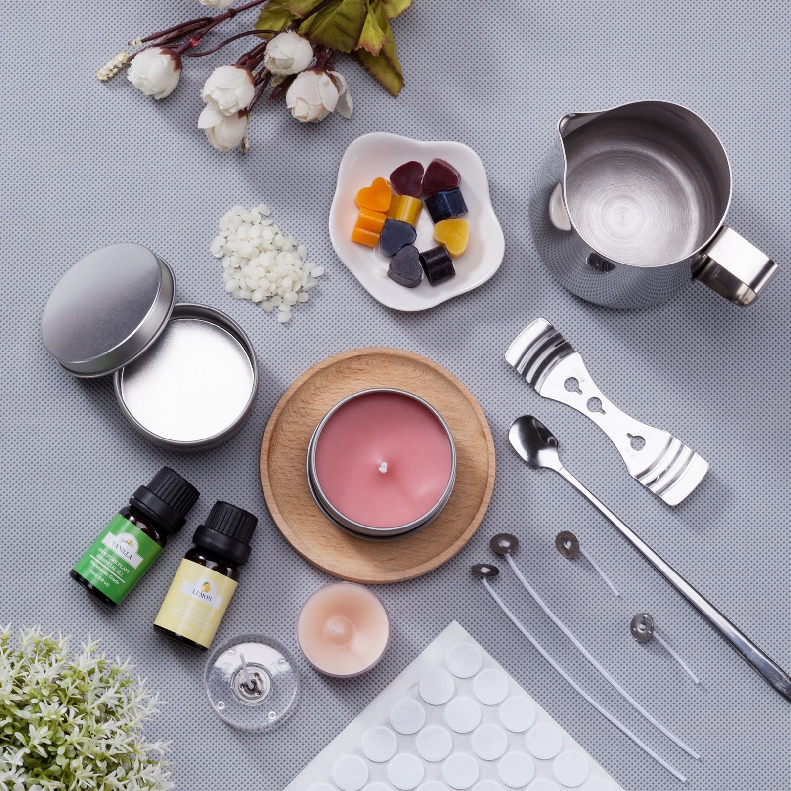 SADA NA VÝROBU SVIEČOK ZO SÓJOVÉHO VOSKOVÉ SVIEČKY NA DARČEK XXL Značka žiadna značka