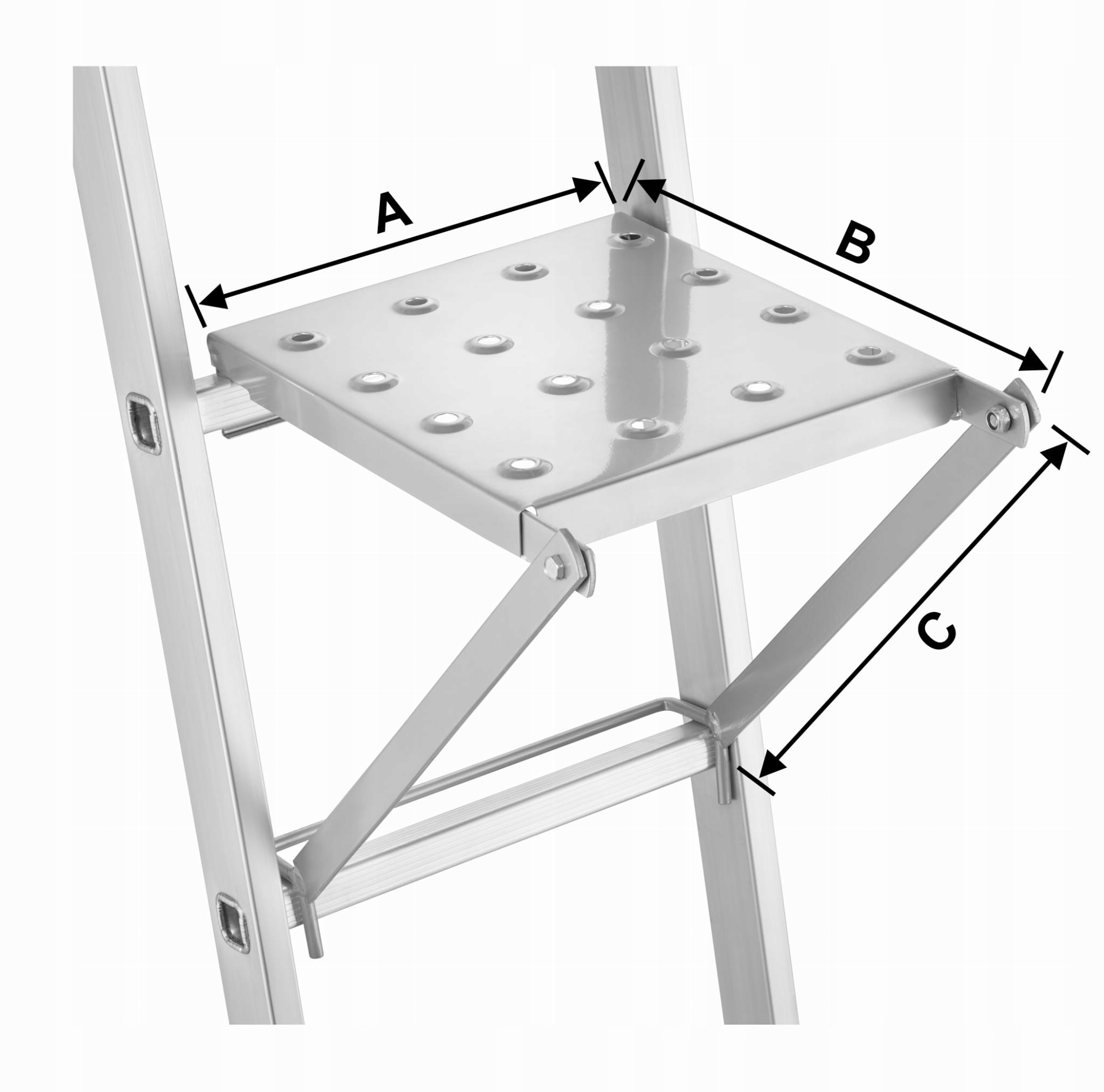 Uniwersalny podest do drabin drabiny półka stopień AKC Liczba elementów 1