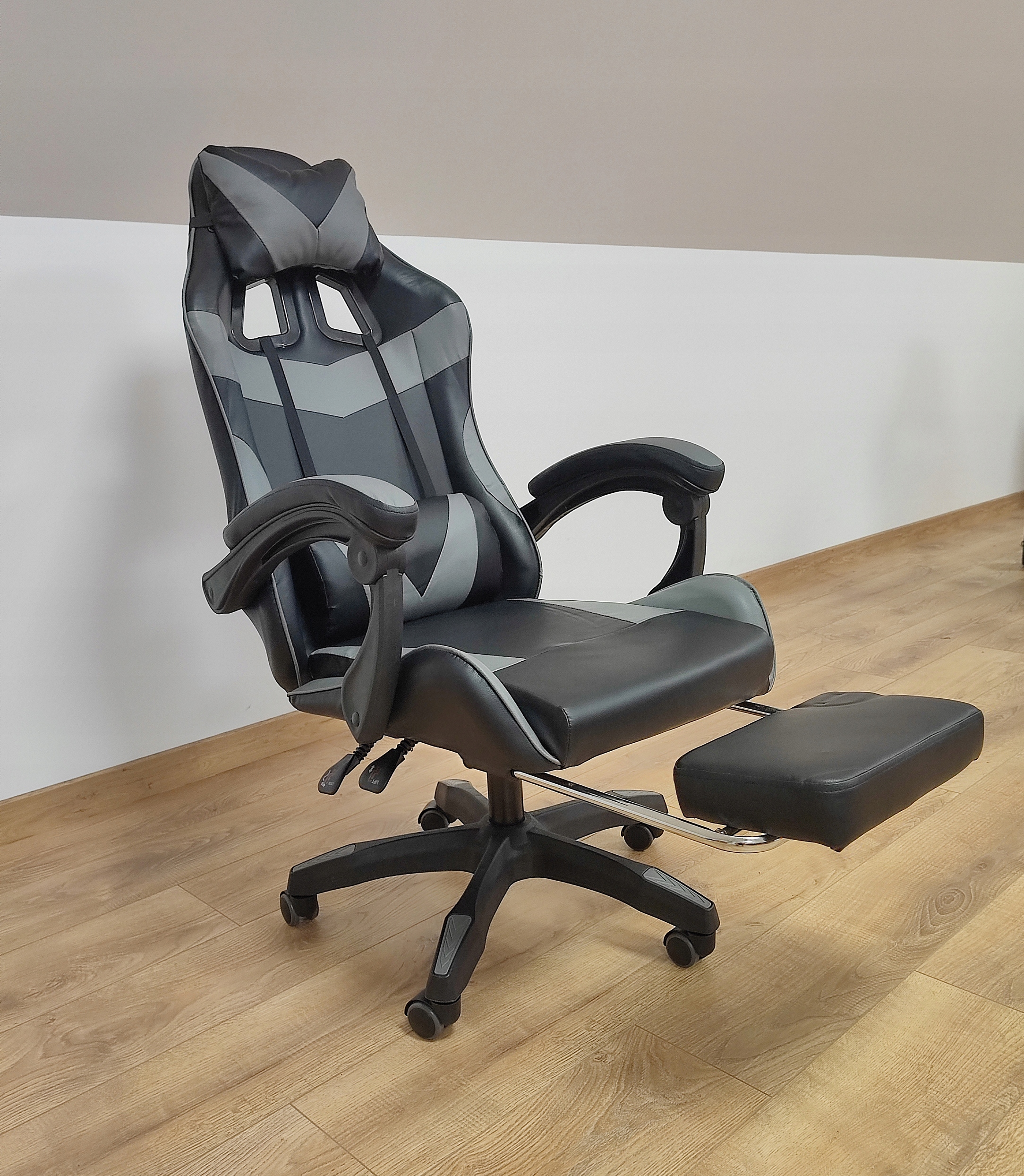 Геймерське крісло TS-046A для Gamer Swivel BLACK-GREY Меблі ширина 70 см