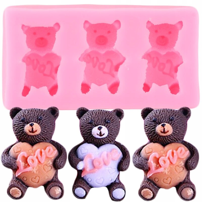 

Foremka Silikonowa 3D do odlewów 3 misie