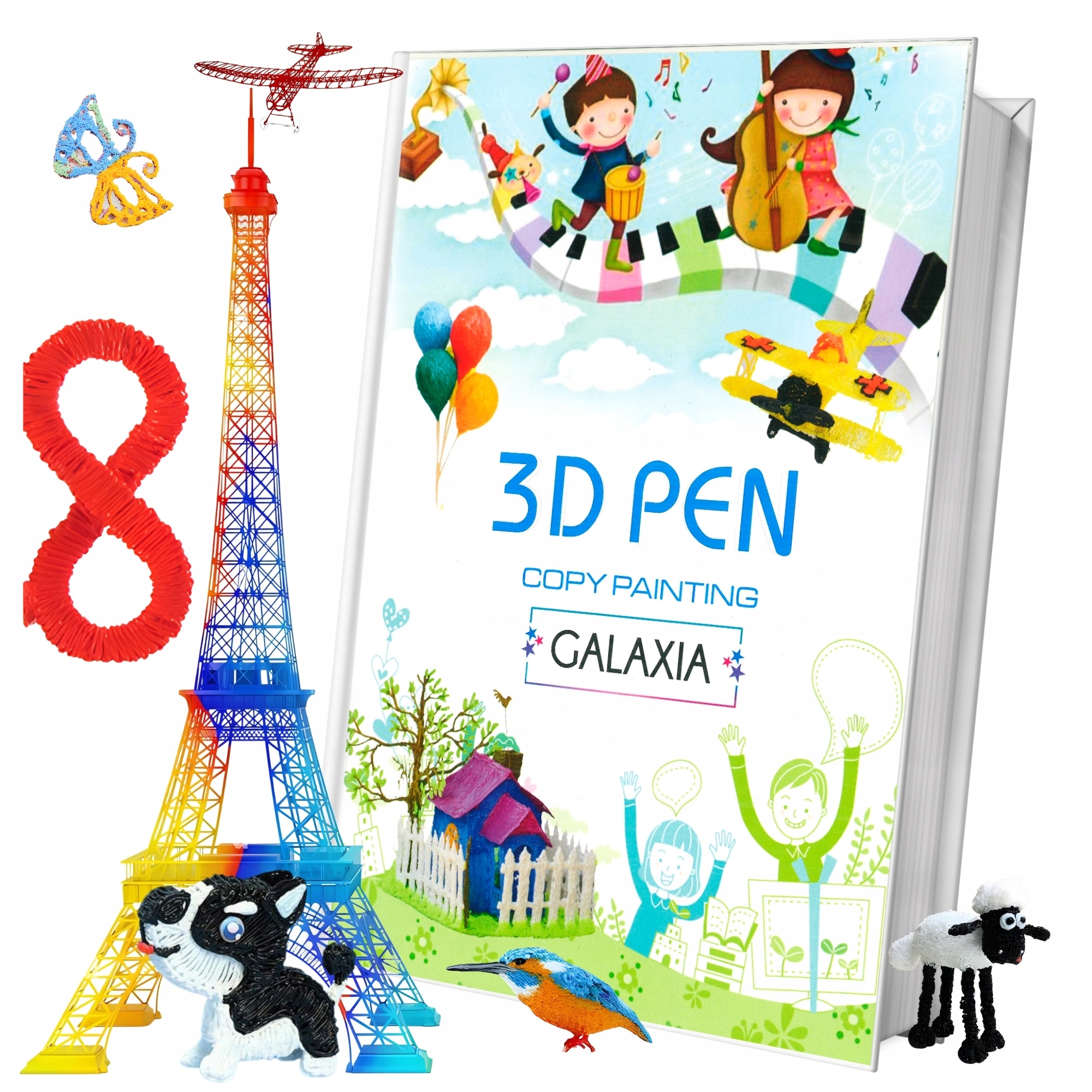 Szablony do długopisu 3D GALAXIA, 40 stron, 54 wzory, format B5
