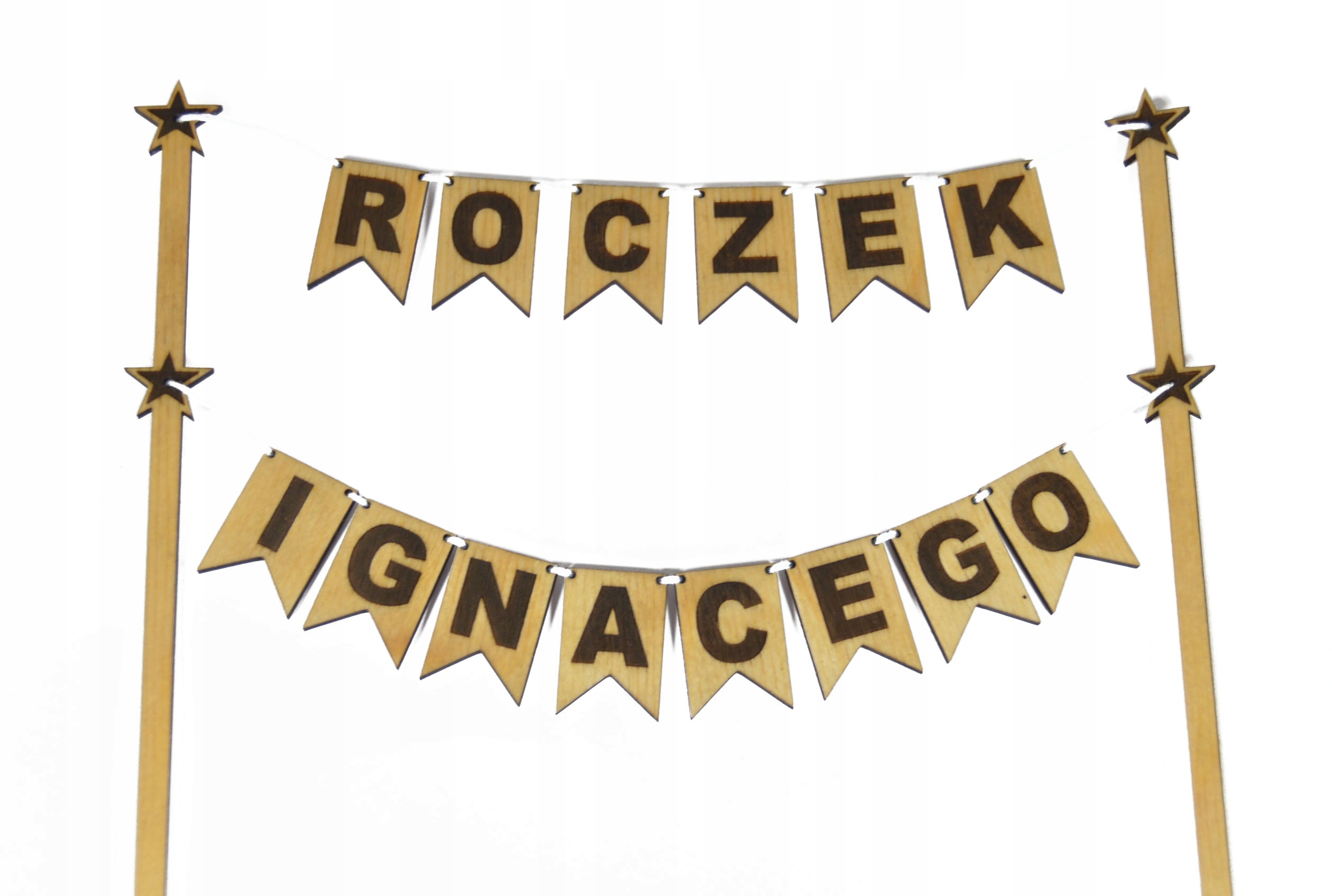 Topper na tort urodzinowy GIRLANDY - dowolny napis Marka inna