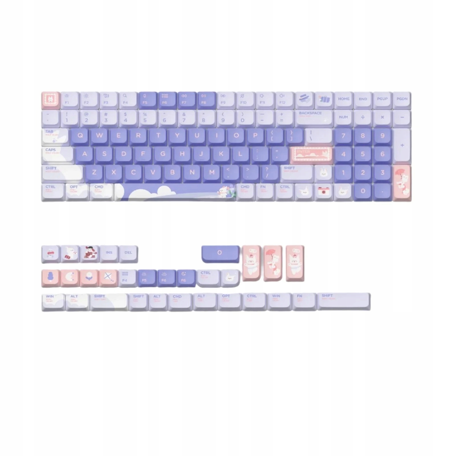 NuPhy Keycaps Travel Bunny Klávesy pro klávesnici Air75 V2 Air96 V2 He Kick