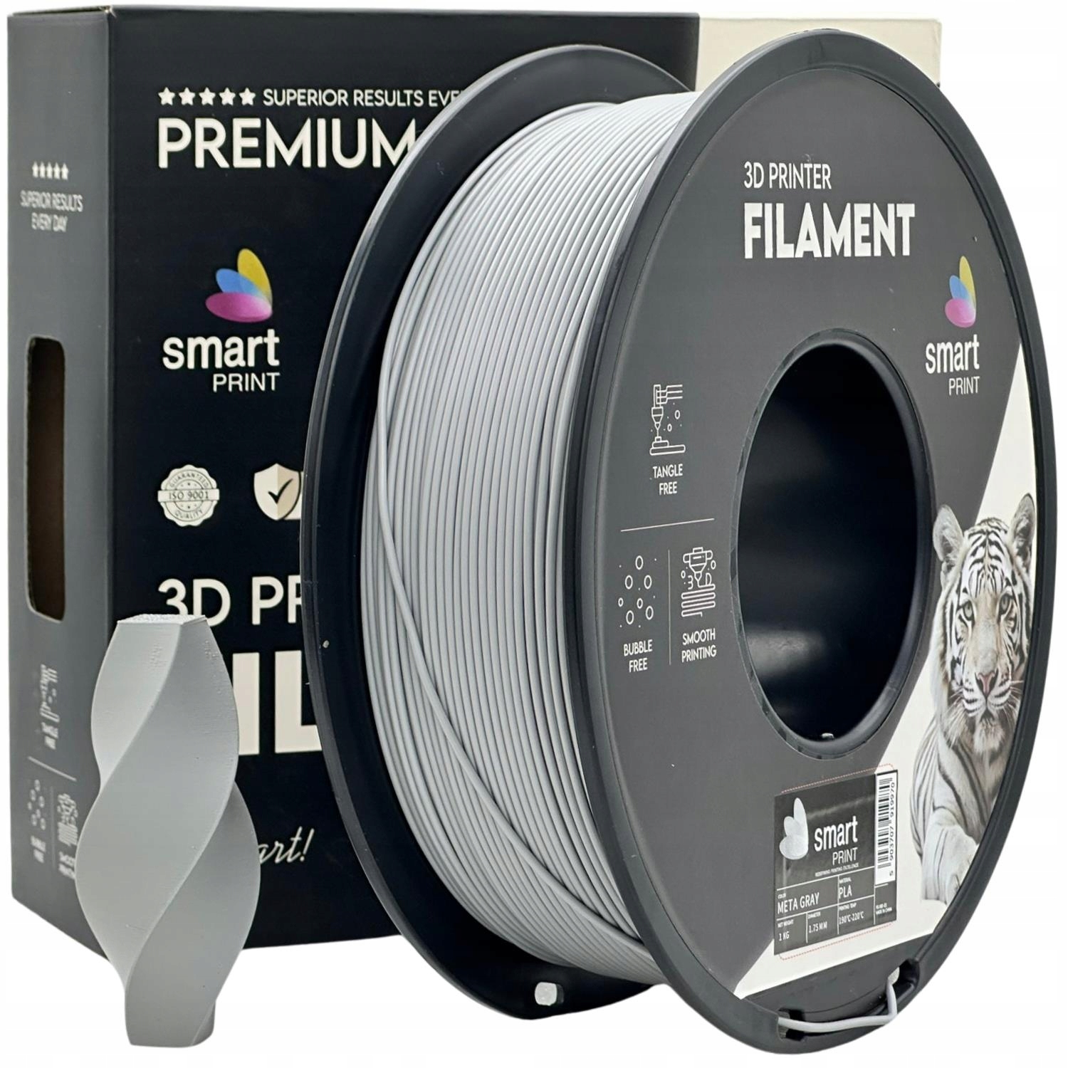 Filament SMART PRINT PLA 1KG 1000g 1.75mm META GRAY