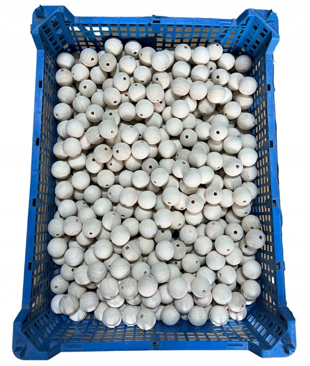 Korálky kuličky dřevěné surové decoupage 25mm 1kg