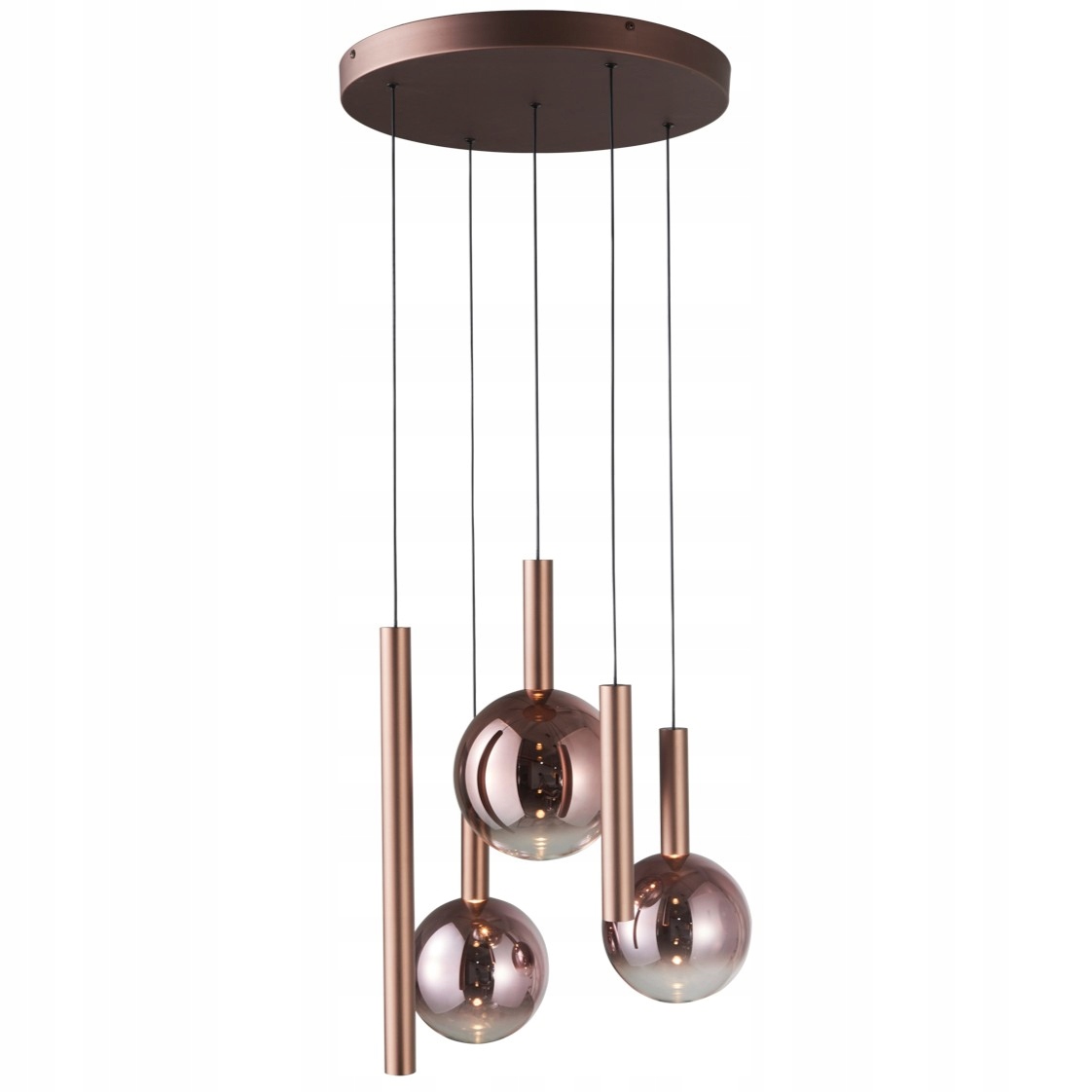 Lampa wisząca sufitowa ze ściemniaczem miedziana Led do salonu Camino