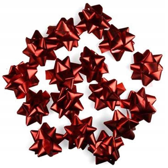 

kokardki Samoprzylepne do prezentów 7 cm Czerwone