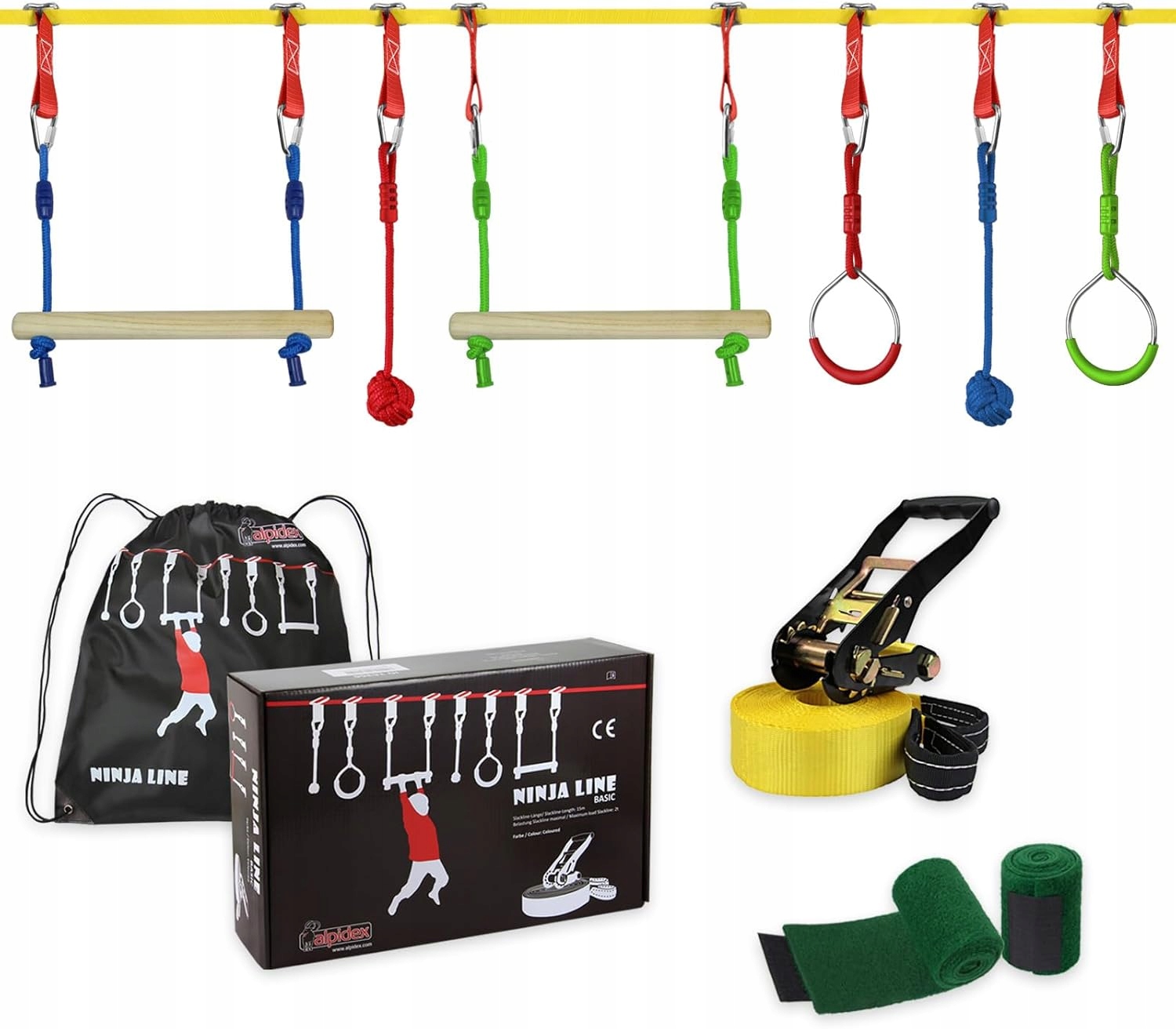 Ninja Line Překážky Pro Děti Slackline Sada Kroužků Houpačka