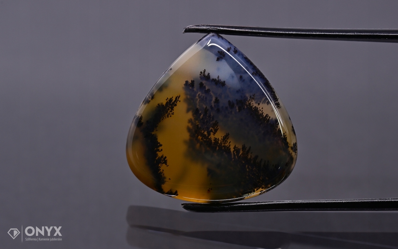 Dendritový achát z Kazachstánu mělká slza 25x25 m