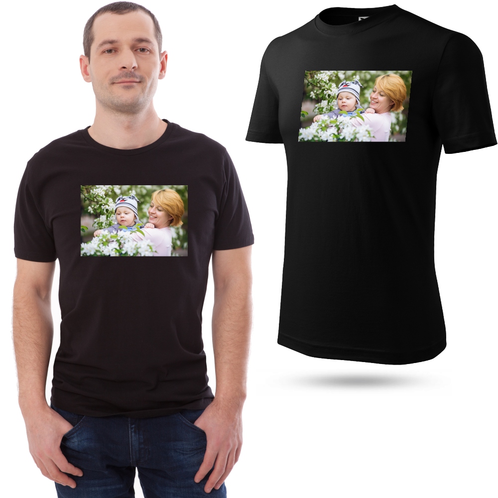 

Męski T-shirt Twoje Zdjęcie Foto Jakość