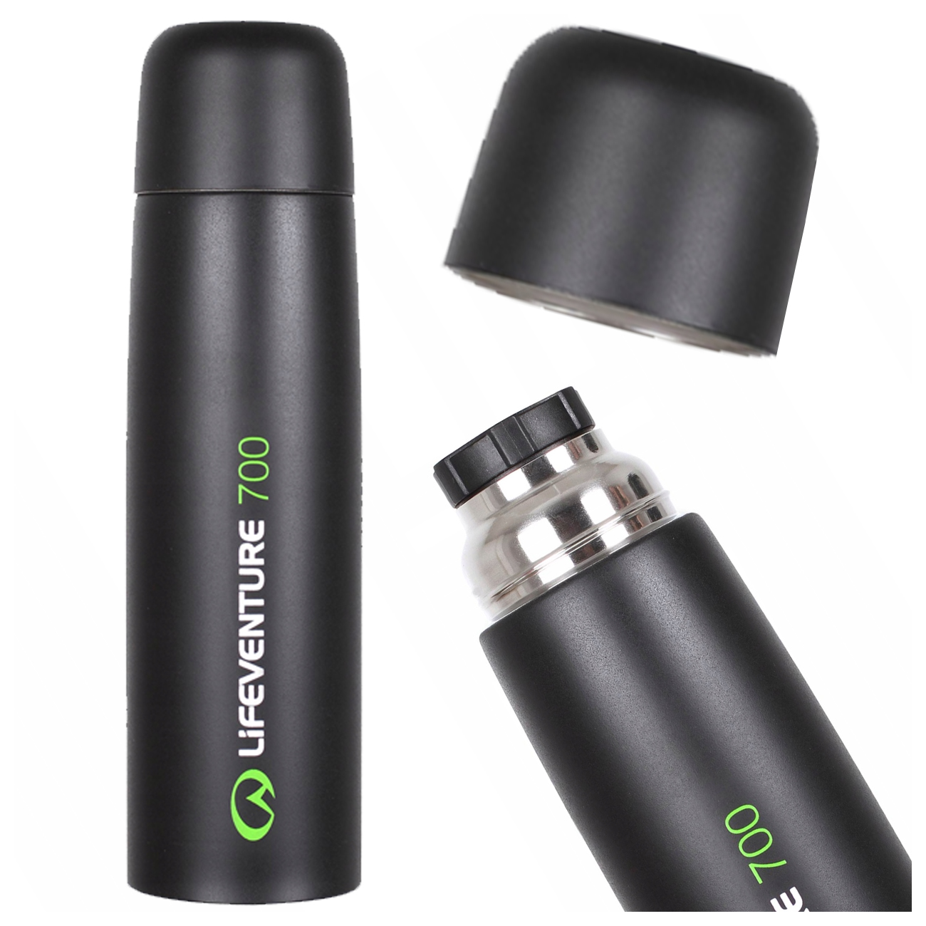 Ocelová Termoska Lifeventure Flask Šedá Na Teplé I Studené Nápoje 700 ML
