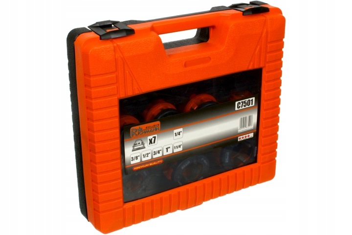 GWINTOWNICA DO RUR ZESTAW 1.4-1 1/4 7 ELEMENTÓW Rozmiary głowic 3/8