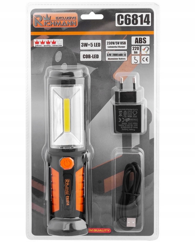 RICHMANN LAMPA AKU. 5W 5 LED UCHYLNA MAGNETYCZNA Kod producenta C6814