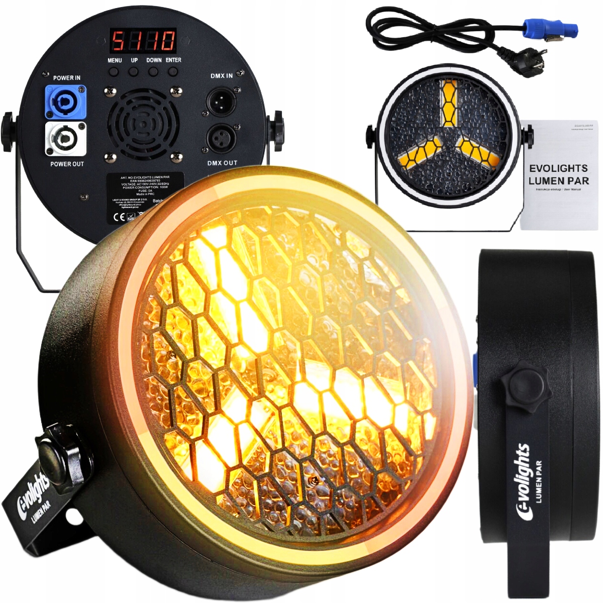 Evolights Lumen Par Retro Reflektor Led DMX 3X30W Ww Ring Rgb