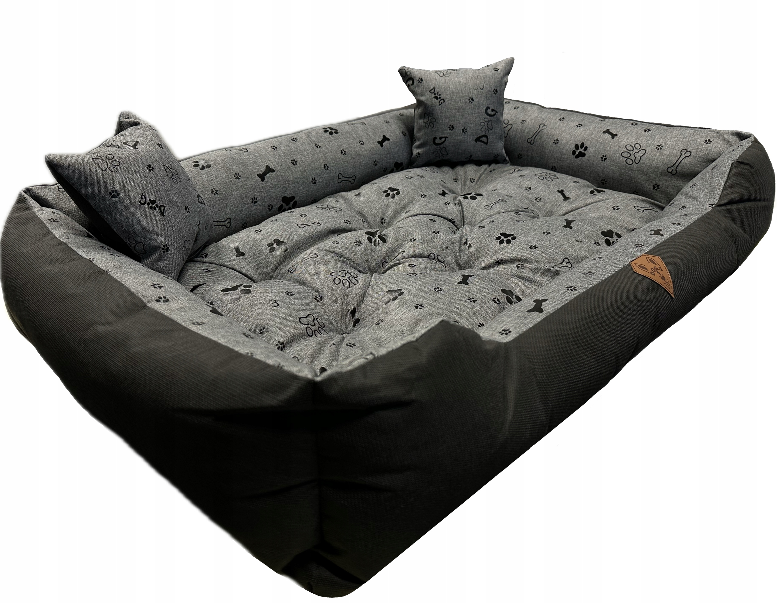 Legowisko dla psa wytrzymałe Basic 100x75 Dogs4Life Czarne Kości