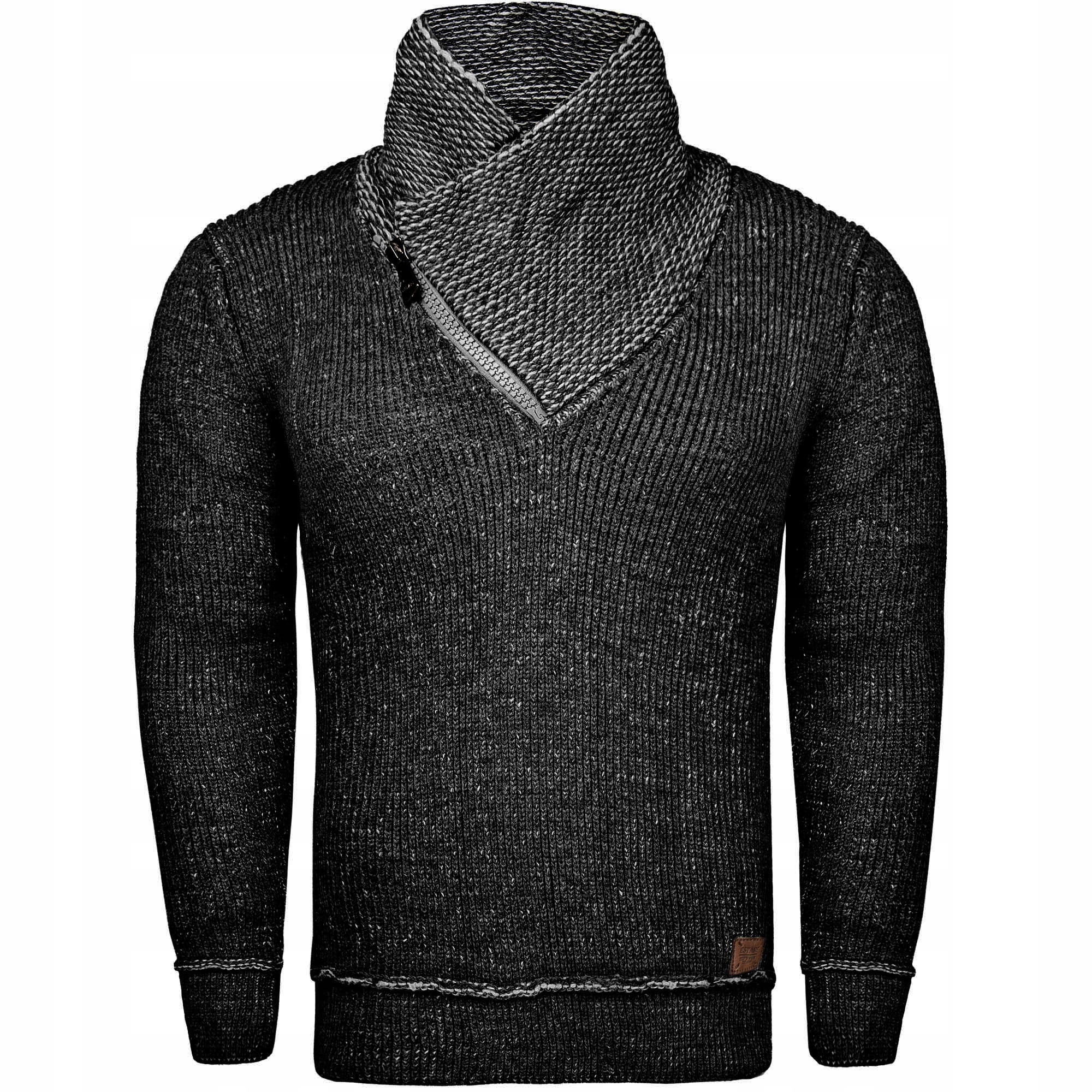 

Sweter Męski Wełniany Z Kołnierzem M