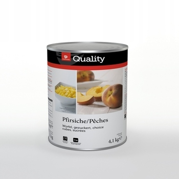 Levně 1x 4,1 kg Tgq Broskve v kostkách v sirupu