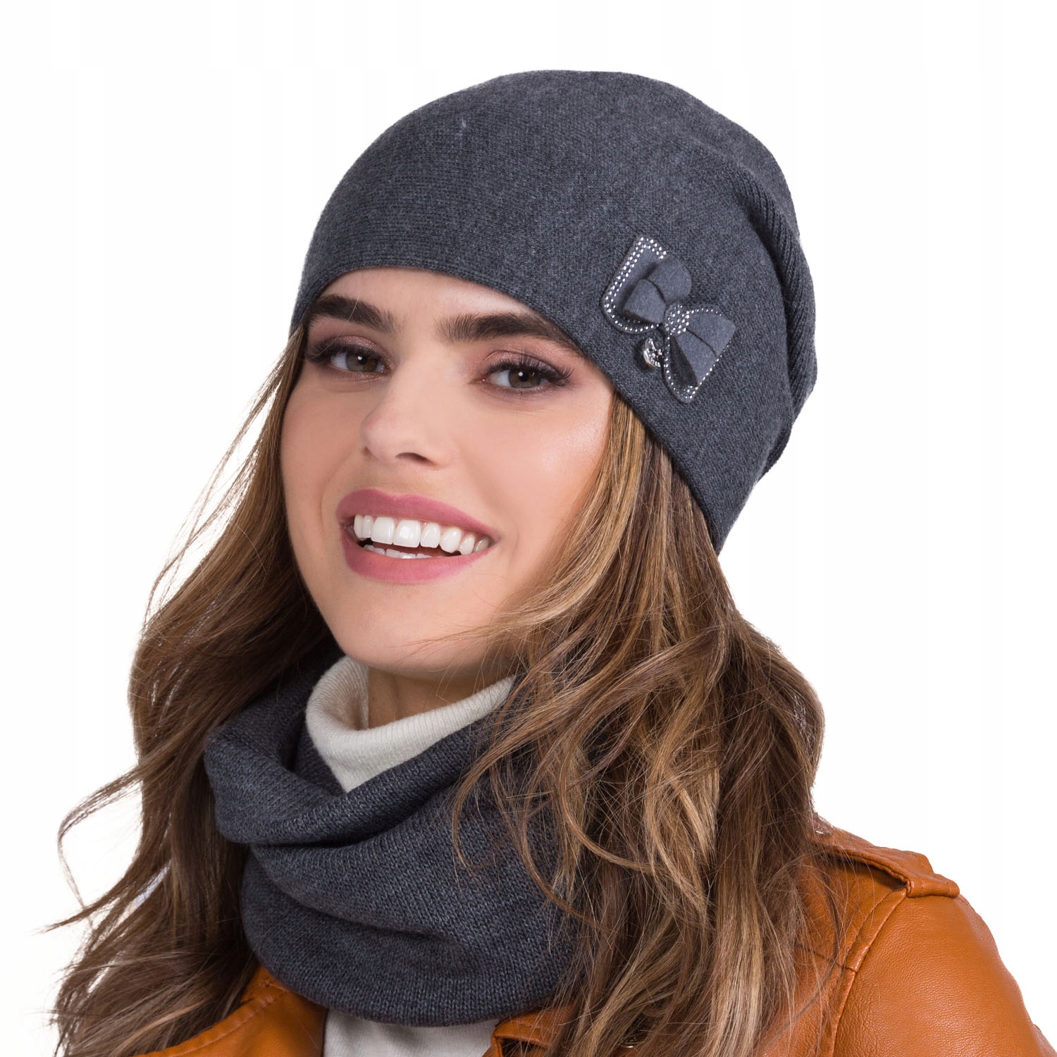 Kamea Wika Čepice grafit univerzální dámská velikost na zimu