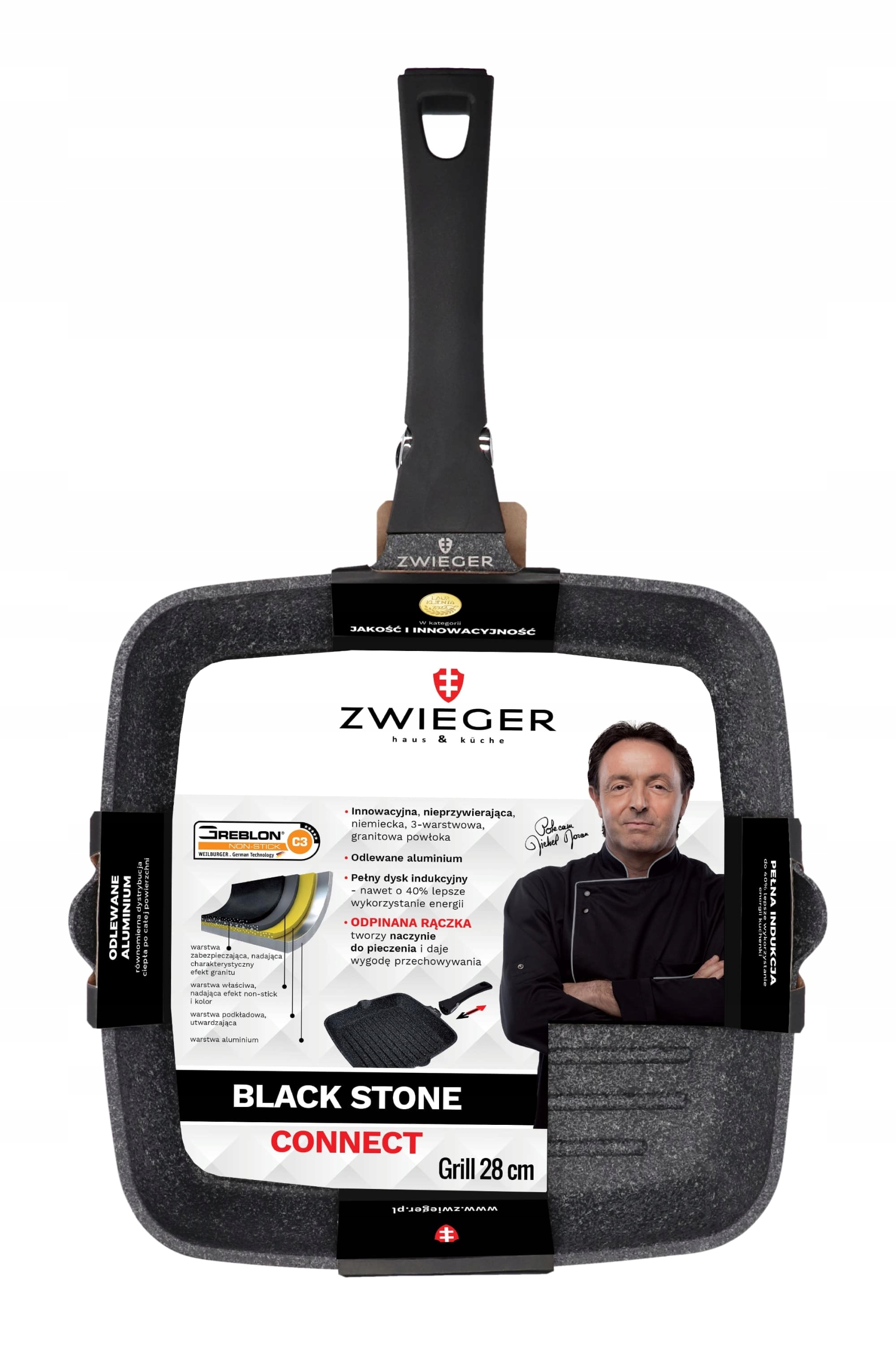 

Zwieger Black Stone Connect Patelnia Grillowa 28CM