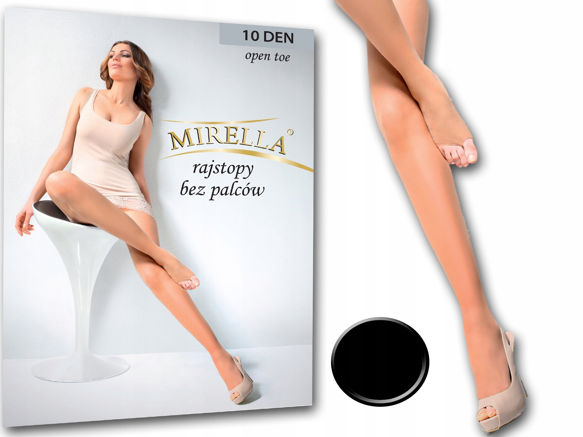 

Mirella Rajstopy Bez palców Open Toe 10 Den 2 Nero