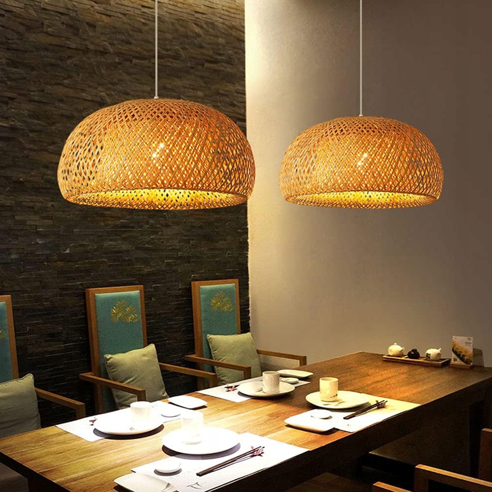 LAMPA WISZĄCA BAMBUSOWA E27 BOHO PLECIONA 60cm Kolekcja Boho