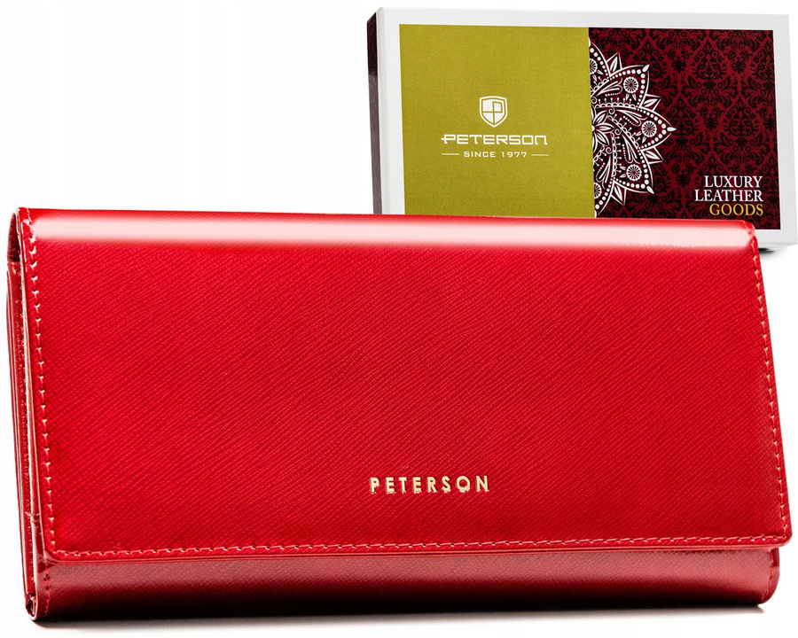 Velká dámská kožená peněženka Peterson s Rfid ochranou, na patentku, prostorná