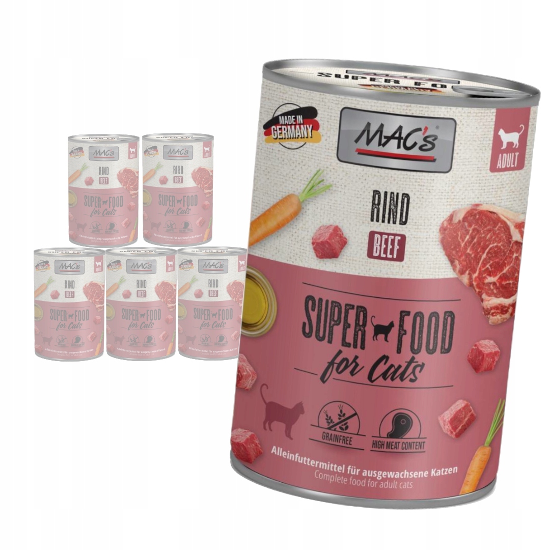 Levně MAC's Cat Mokré Krmivo Pro Kočky Hovězí maso 6x400 g