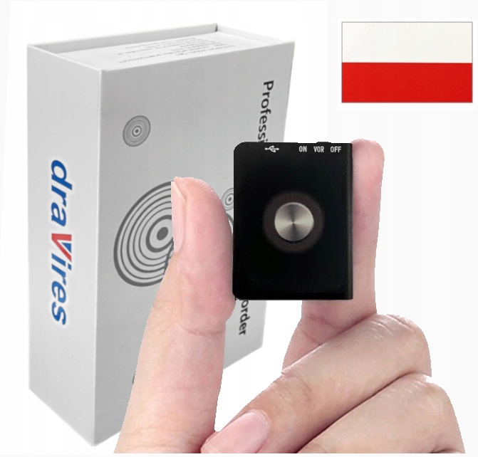 Špionážní diktafon draVires mini 32GB aktivace hlasem nálepka