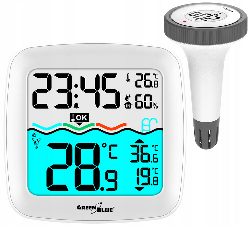 Bezdrátový Bazénový Teploměr Digitální Led Plovoucí Meteostanice 60 m