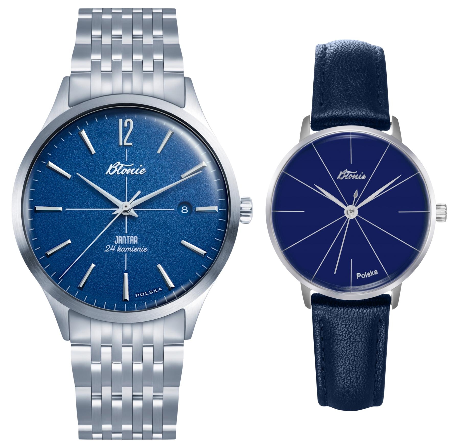 Sada pro páry Hodinky Błonie Jantar Burza a Chrpa dárek k svatba