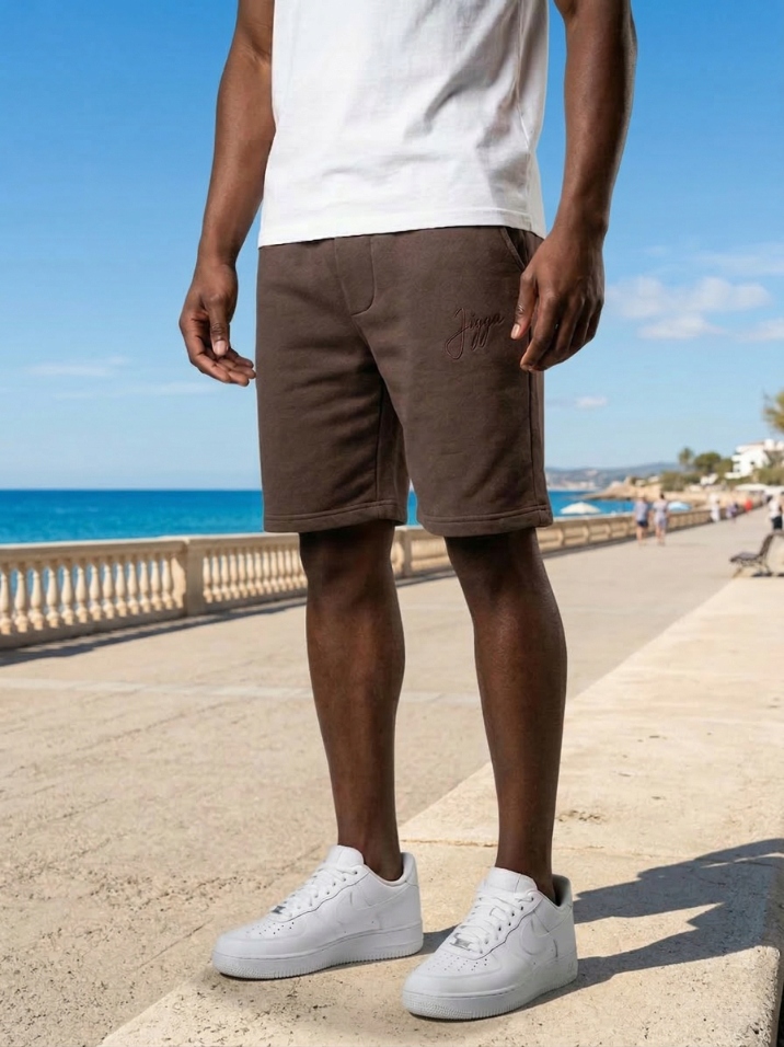 Krátké Kraťasy Pánské Tepláky Hnědé Jigga Premium XL