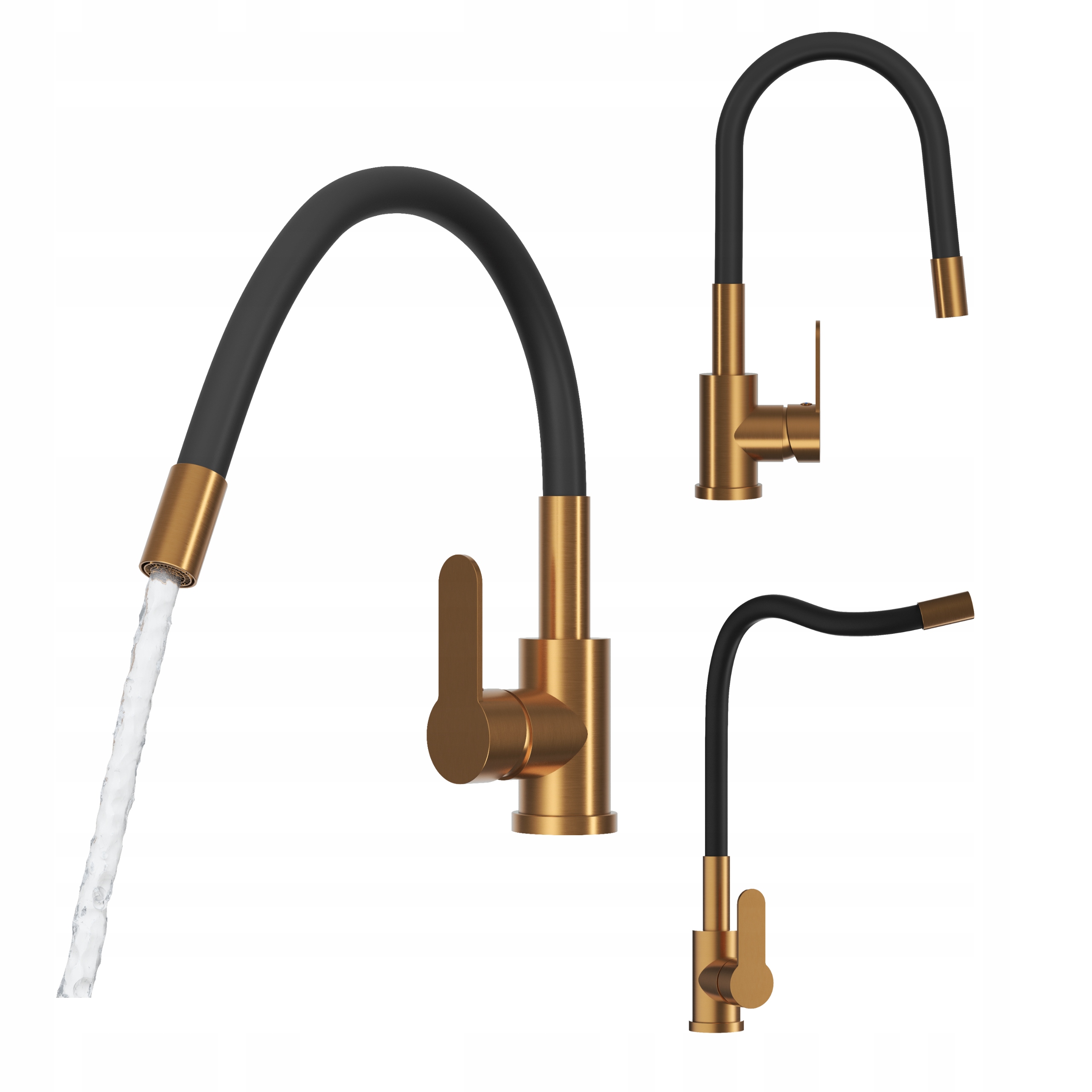 Flexibilná kuchynská batéria Grado Plus rose brushed gold s otočným perlátorom