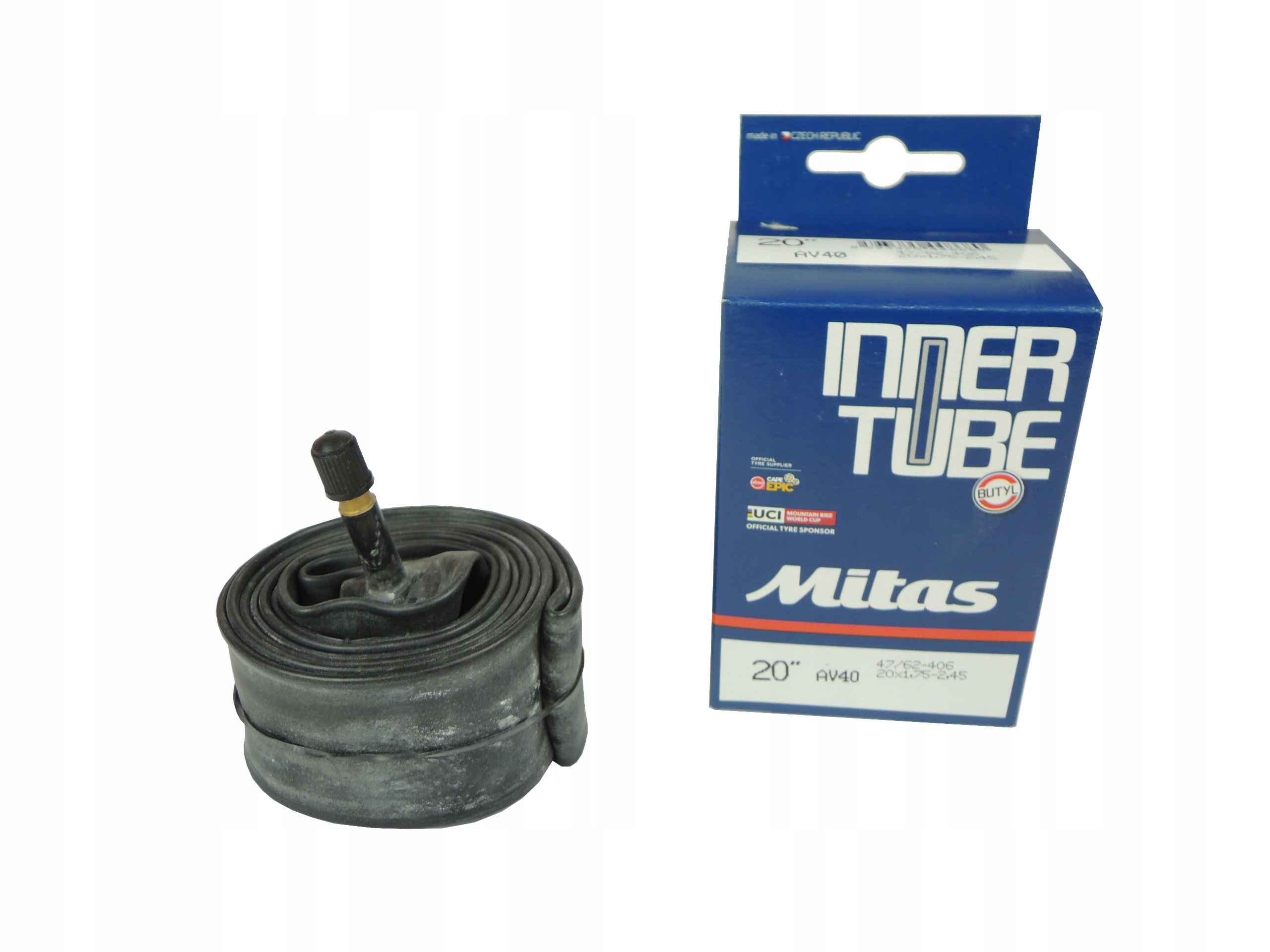 

Dętka Rowerowa Mitas 20 x 1.75 2.45 AV40